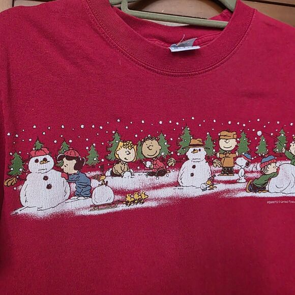 Vintage Peanuts Holiday T-Shirt Size Small Charlie Brown Snoopy Christmas - Picture 4 of 8